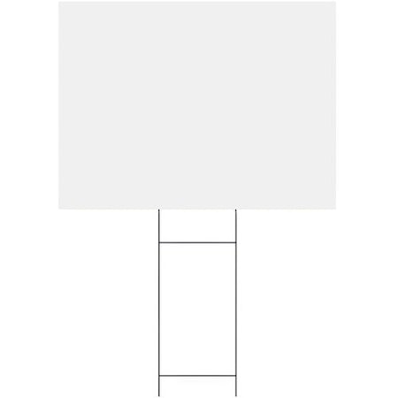 Headline Signs Sign, Blank/Customizable, Corrugated, 24inx18in, White HDS4781